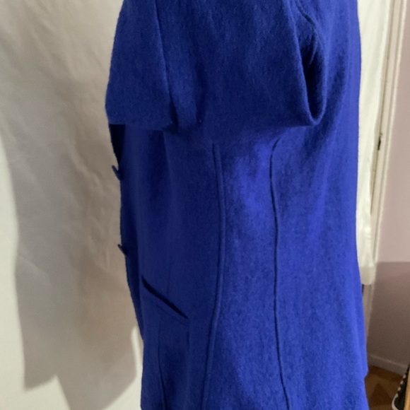 CHICO’S WOMENS Blazer Jacket size 1 Cobolt Blue Shacket wool Blend Retro - Picture 8 of 10